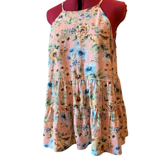 CHENAULT - Floral pink ruffle camisole - Picture 1 of 10